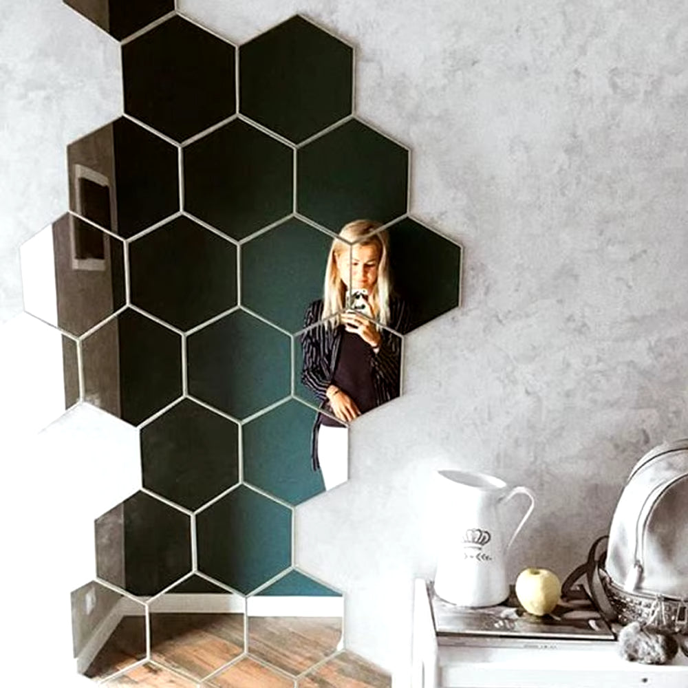 3D Hexagon Mirror Wall Sticker