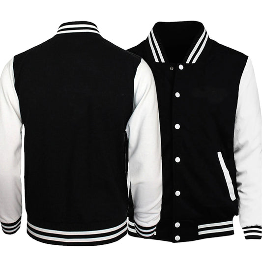 Black White Solid Color Jacket