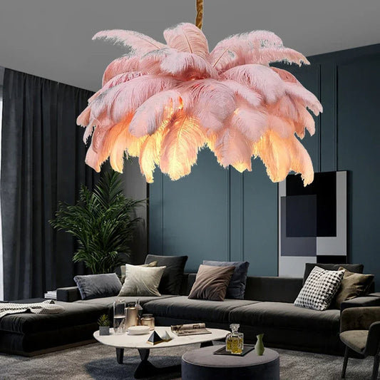 Feather Chandelier Ceiling Lamp LED Pendant Light