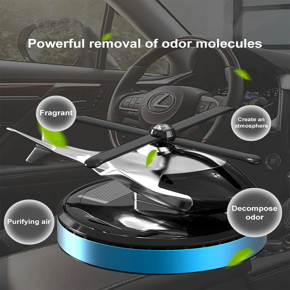 Automatic Rotating Car Solar Air Freshener Helicopter