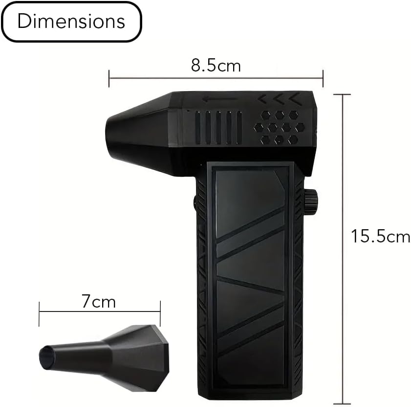 8000mAh Battery: Multi-Purpose Mini Wind Blower & BBQ Fan with Type-C Fast Charging & Storage Case