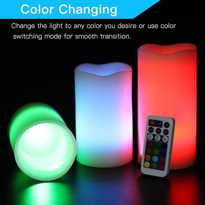 (3 Pcs)12-Color Changing Flameless Candles