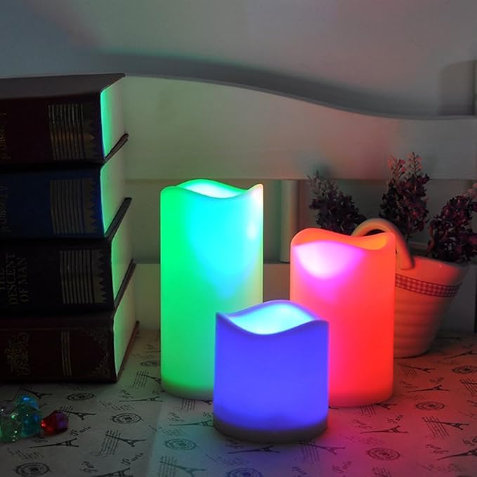 (3 Pcs)12-Color Changing Flameless Candles