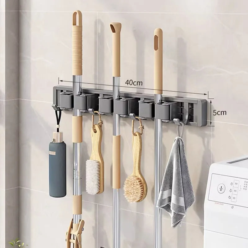 Wall Mounted Mop Organizer Holder