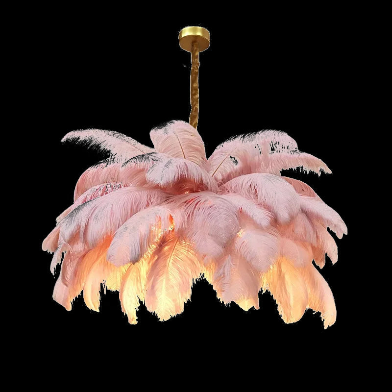 Feather Chandelier Ceiling Lamp LED Pendant Light