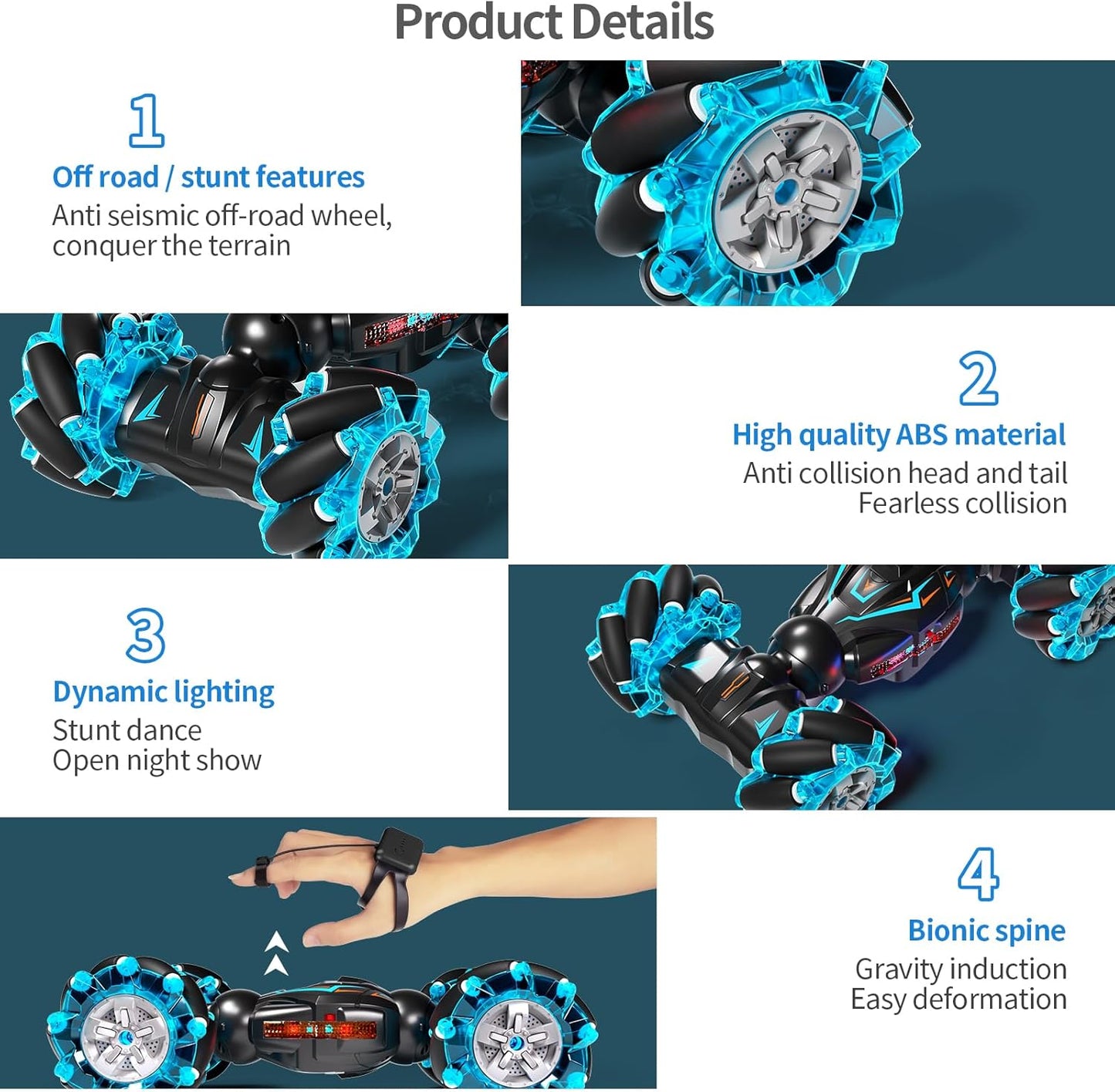 Gesture Sensing Remote Control Stunt Car | سيارة حيلة تعمل بجهاز تحكم عن بعد ومستشعرة للإيماءات