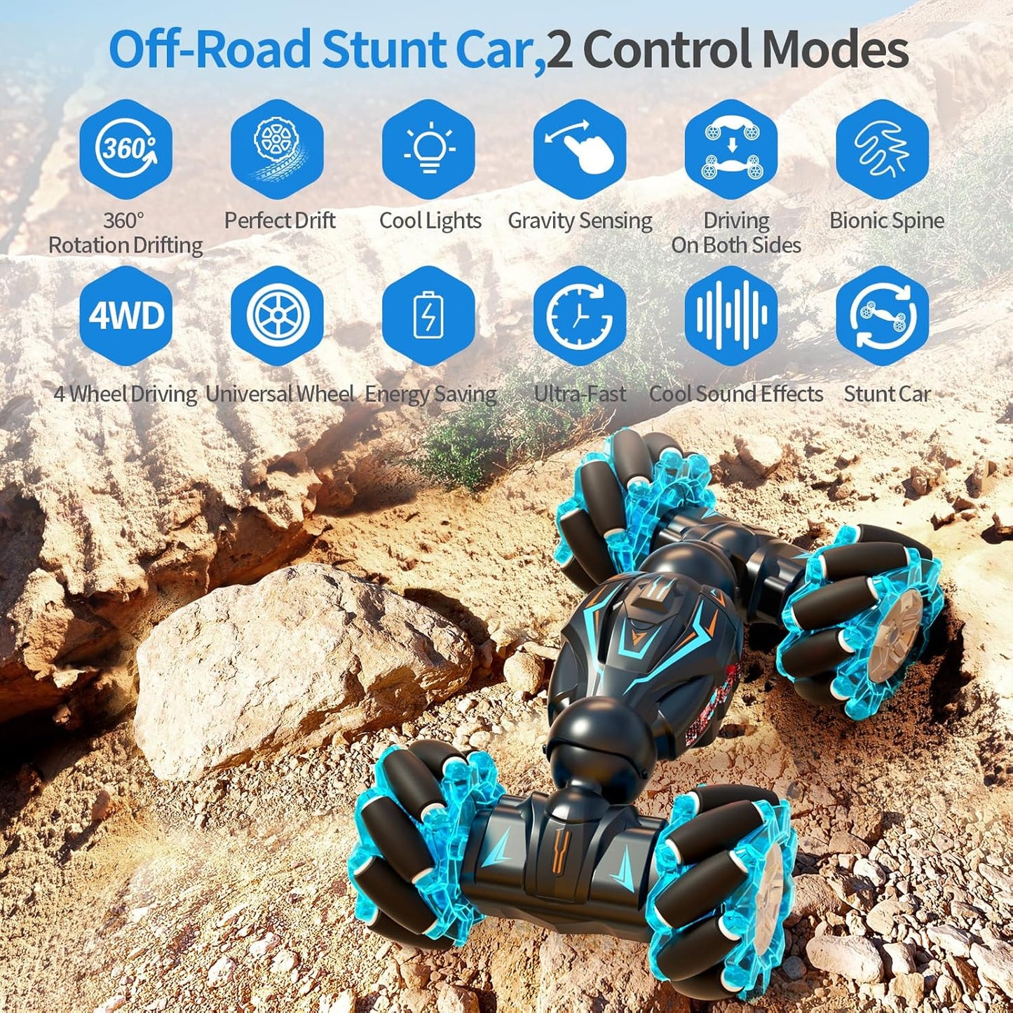 Gesture Sensing Remote Control Stunt Car | سيارة حيلة تعمل بجهاز تحكم عن بعد ومستشعرة للإيماءات